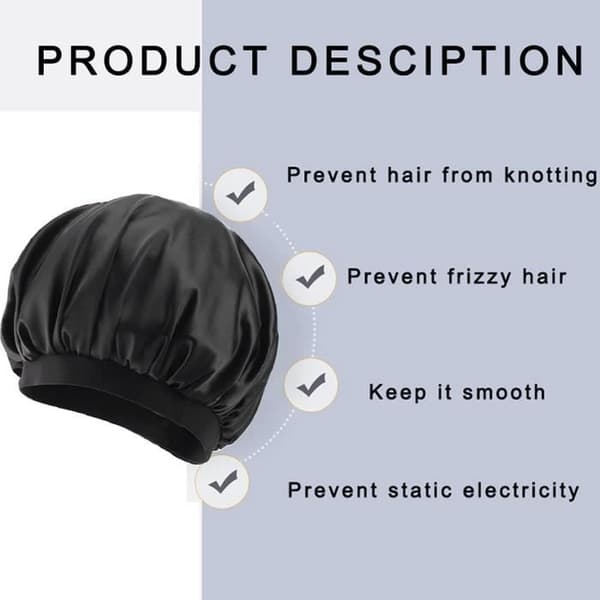 Nattmössa - Satin - Elastisk - Återanvändbar - Bekväm - Hårskydd (Pe)