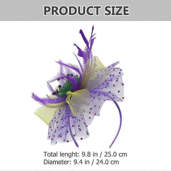 Fascinator-hatt för dam till tebjudning med fjäderdiadem (Peng)