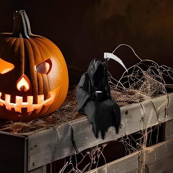 Skelett Halloween-dekoration som håller en kopp (Pe)