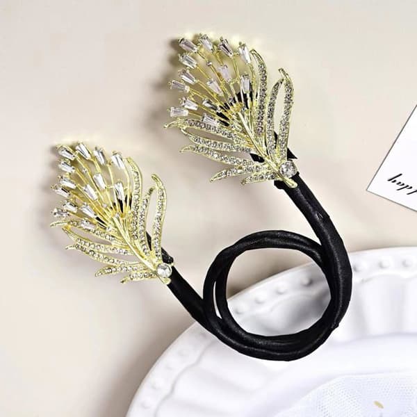 Blå og guld rhinsten snoet hårklemme, elegante hårstylingværktøjer til flettet hår (Pe)