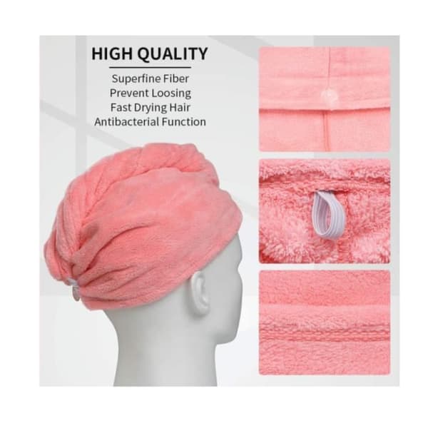 Hårhanddukar - Ej specificerat - 3 st - Superabsorberande - Mikrofiber - Turban (Rosa, Lila, Grå) (Pe)