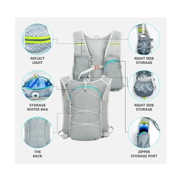Hydreringsvest, Løbehydreringsvest, Hydreringsrygsæk, Løbehydreringsvest, 2L Hydreringspose (Pe)