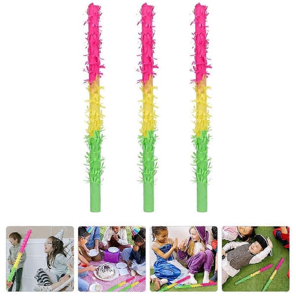 Pinata-stokke af papir til festlege, 3 stk. til børnefødselsdage (Peng)