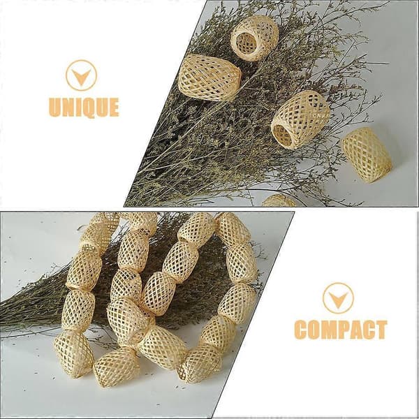 Bambusta punottu pieni koristelyhty, beige (Peng)