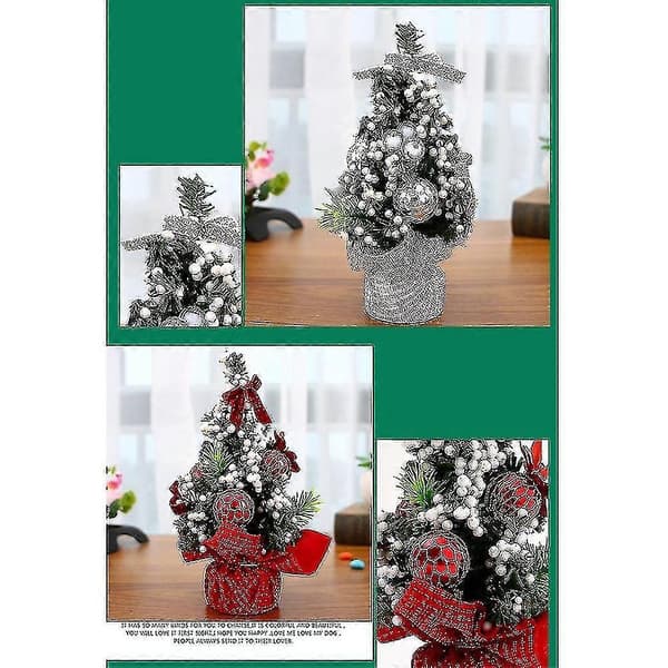 3 st 20 cm mini-julgranar för skrivbordsdekoration, present till barn (Peng)