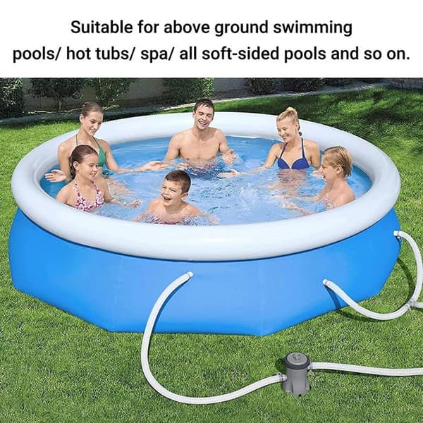 32 mm-2 poolslang, vit, 150 cm - med 4 metallklämmor för ovanmarkspooler