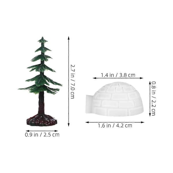 Mini-konstgjorda julgranar med snöiga igloo-pysseldekorationer 24 st (Peng)