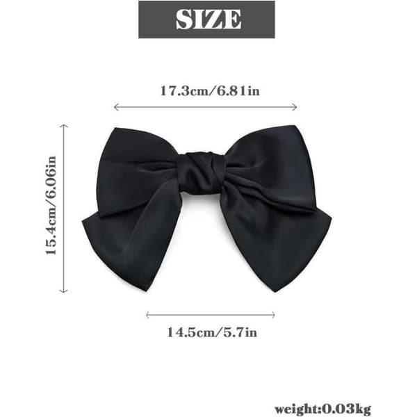 Hårklemmer - Elegante - Sort satin - 2 stk. - Sløjfe - Dametilbehør (Pe)