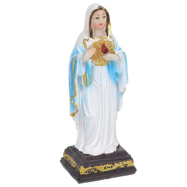 Jungfru Maria-staty i harts för juldekoration, 2 st religiös figur (Peng)