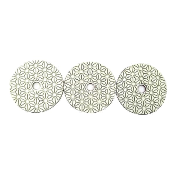 3st/set 100mm Torra/våta 3-stegs polerplattor Granitpoleringsverktyg (PE)