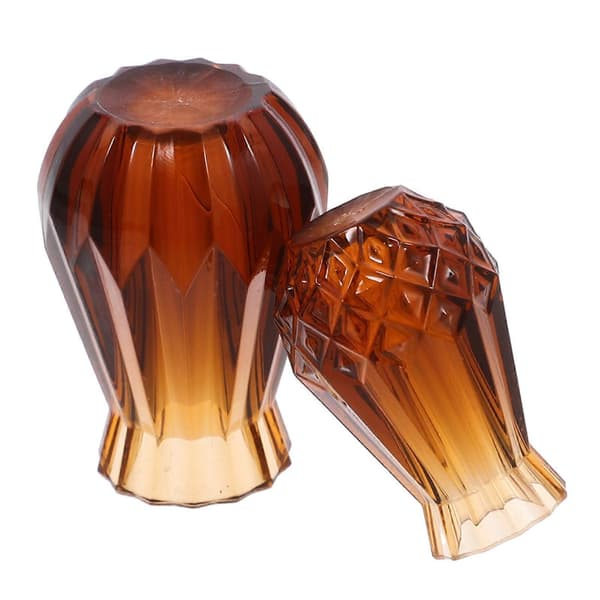 PVC Miniature Vase Dukkehusdekoration til pynt 2 stk. Brun urtepotte (Peng)