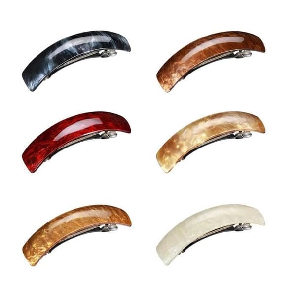 Hårklämmor - Chic - 6 stycken - Akryl - 6 blandade färger - Retro halkfri design (Peng)