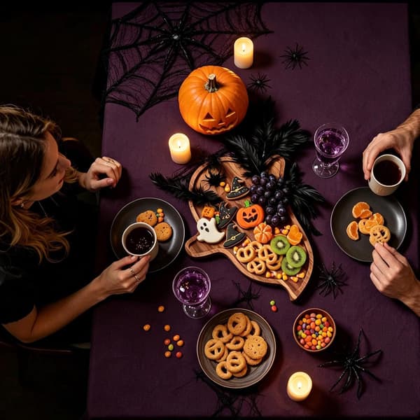 Juhlava kummitusteemainen puutarjotin Halloween-alkupalajuhliin (Pe)