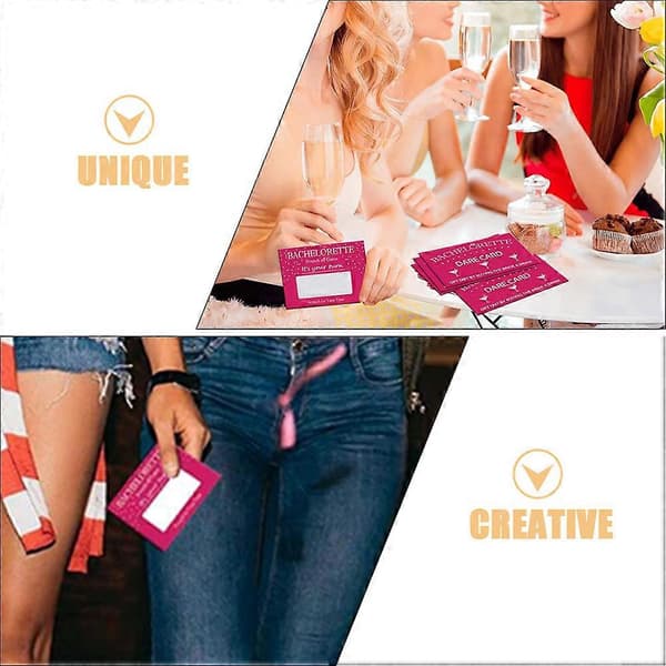 DIY Party Dare-kort til 20 ark sjove polterabend skrabelodder (Peng)