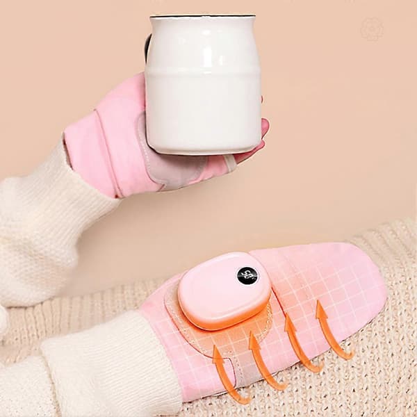 Elektriske varmehandsker genopladelige varme handsker med 3-trins varme (Peng) Pink