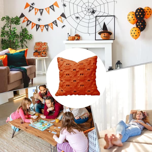 Halloween Spökmönster Kuddfodral 45x45cm (Pe)