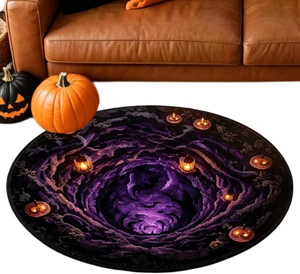 Optisk Illusion Halloween Dørmåtte 60x60cm til Boligindretning (Pe)