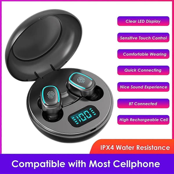 Bt Connected Headset Hörlurar Hörlurar Hörselkåpa Leds Känslig (PE)