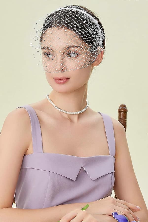 1920-tals Flapper Fascinator Meshslöja Pannband Bröllop Te-bjudning Fascinator (Peng)