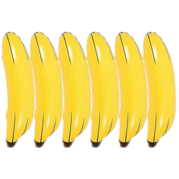 6 stk. Oppusteligt banan-ringkastspil til polterabend (Peng)