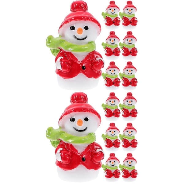 Miniature snemandsfigur til julefest-gaver 20 stk. harpiksfigurer (Peng)