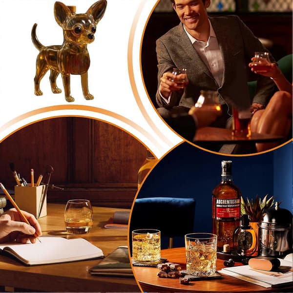 Glasflaska för sprit, whisky och vin, heminredning (hund)