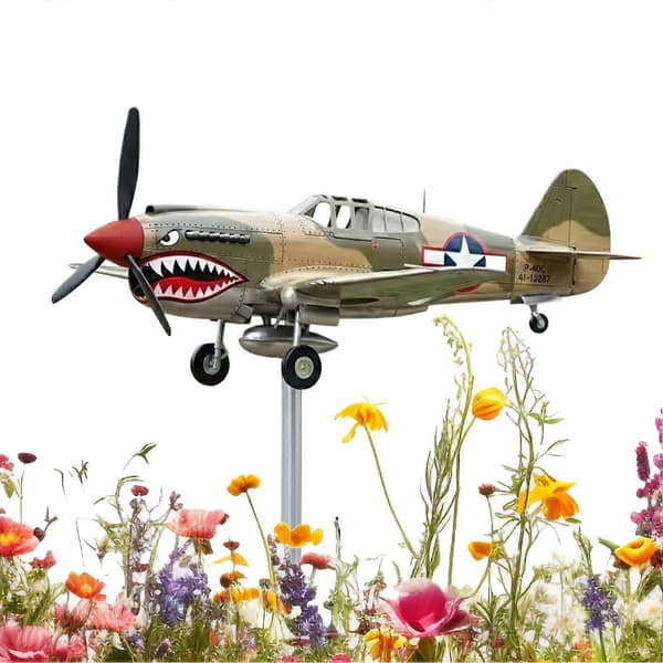 Hajmund Vindfløj Krigsfly Have Vindspinner Skulptur (Peng)