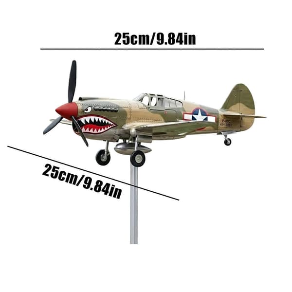 Hajmund Vindfløj Krigsfly Have Vindspinner Skulptur (Peng)