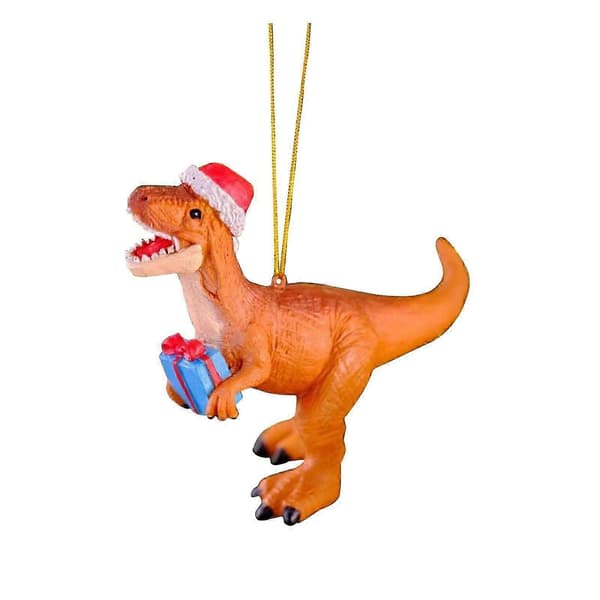 Juldekorationer Julpynt Jul-dinosaurie i trä Julgransdekoration i trä (Peng) B