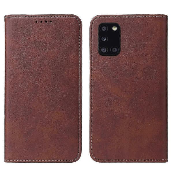 För Samsung Galaxy A31 magnetiskt läderfodral (PE)