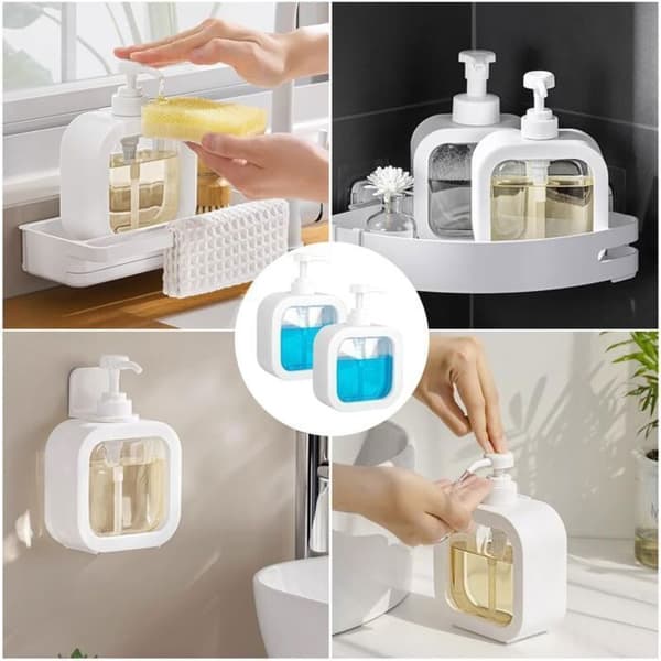 påfyllningsbara 300 ml flytande tvålpumpar för händer, disk, badrum, duschgel, schampo ODIPIE (Pe)