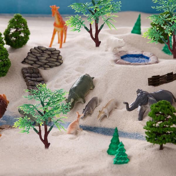 12 st modellträd miniatyrlandskapsträd mini plastträd för sandbord dockskåp (Peng)