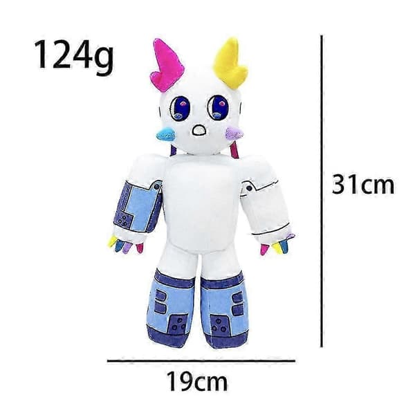 Gnarpy opdager internettet grøn kat robot plyslegetøj dukke (Peng) white robot