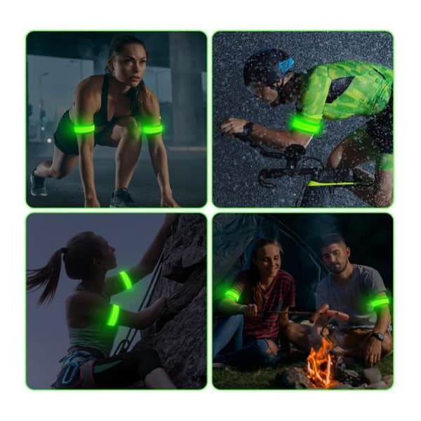 LED-armband - Ej specificerat - 2 st - Vattentäta - Justerbara - USB-uppladdningsbara (Pe)