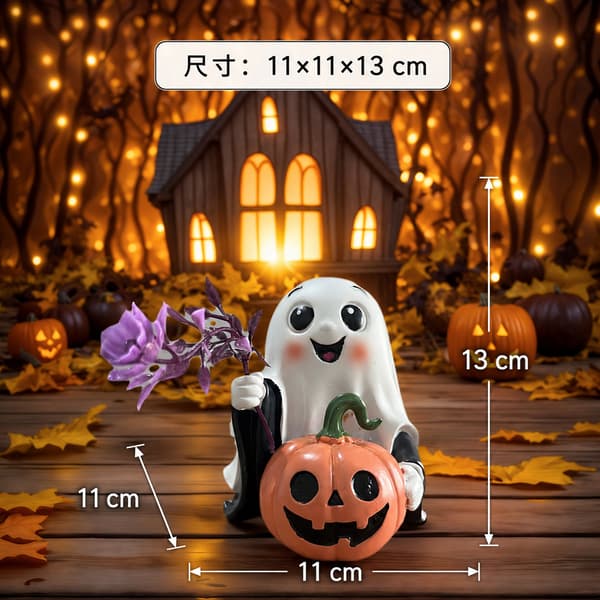 Fantasyharpiksstatue med græskar - Skrivebordsdekoration til Halloween (Pe)
