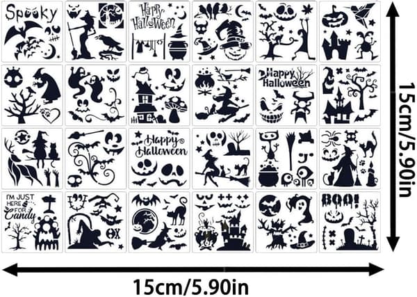 Pumpor, häxor, dödskallar, spöken och fladdermöss (24 delar) (Pe)