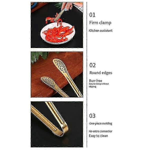 6 delar mat tång set, mat- och brödtång, buffégrill och grilltång, köksredskap (PE)