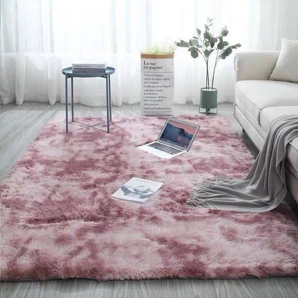 Shaggy vardagsrumsmatta - Rosa - 160x230cm - Lång lugg - Halkfri - Polyestermaterial (Pe)