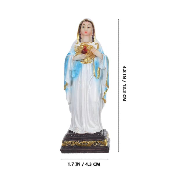 Jungfru Maria-staty i harts för dekoration, religiös julfigur (Peng)
