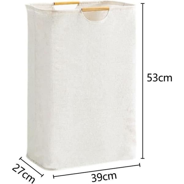 Tvättkorg - PZCC - Stor kapacitet - Vikbar - Oxfordtyg - Beige (Pe)