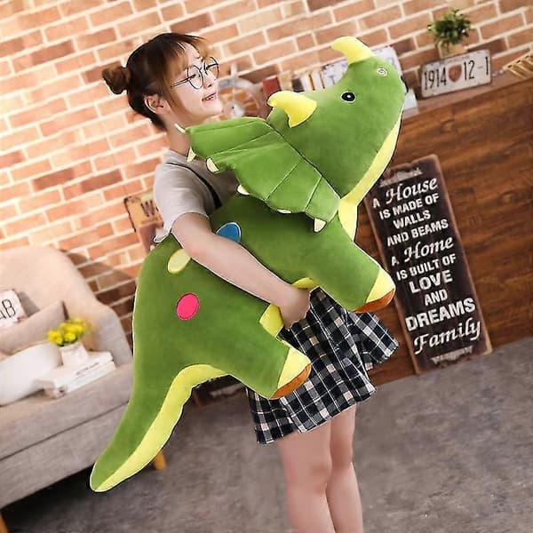 Triceratops mjukisdjur dinosaurie gosedjur kudde mjuk fluffig docka present (Peng) Green