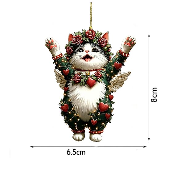 Akryl Jul Katt Hänge Halsband, Väskberlock för Kvinnor & Barn (Pe)