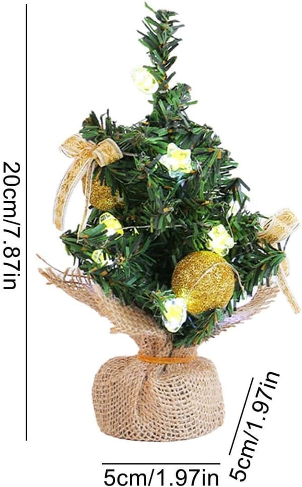 Mini konstgjord julgran med LED-lampor - 30 cm (Pe)