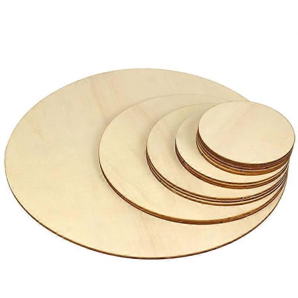 10 stk. runde træstykker til DIY-håndværk og julepynt 10 cm (Peng) wood color