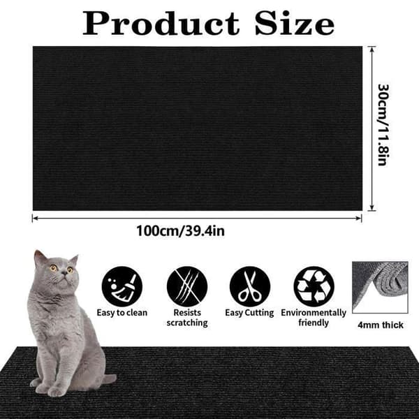 Raapimispuu - Sohva - 100x30 cm - Musta - Uudelleenkäytettävä ja Itsekiinnittyvä ENEAOCT (Pe)