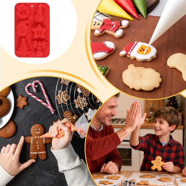 Vendbare silikone juleforme Non-Stick Nem afstøbning Genanvendelig (Pe)