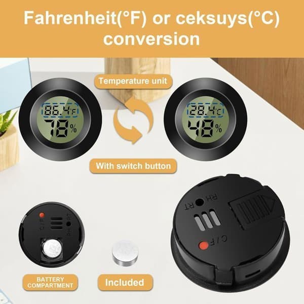 Digitalt indendørs termometer - Mini hygrometer - Digital LCD-skærm - Til indendørs brug og flerfarvet TERMOMETER (Pe)