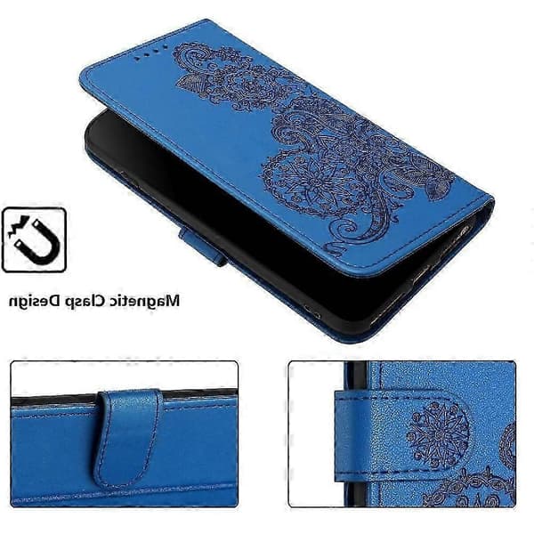 Samsung Galaxy A22 4G Plånboksfodral med handledsrem - PU-läder Flip Cover, kortplatser, stativ & magnet (PE)