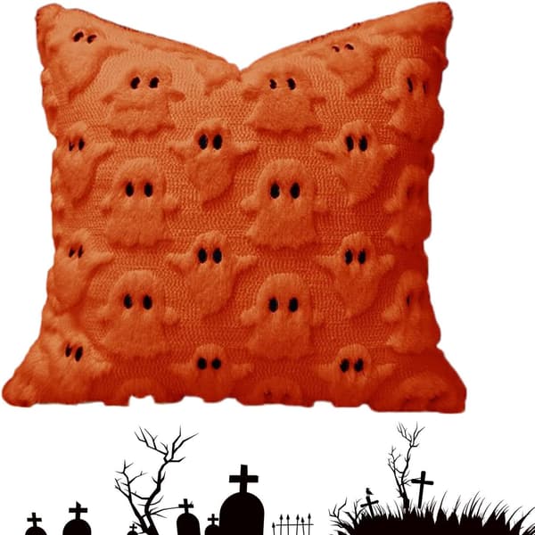 Halloween Spökmönster Kuddfodral 45x45cm (Pe)