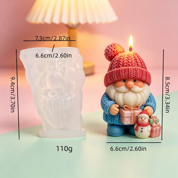 Handgjord julform för tvål Tomte Silikonform Söt liten man (Pe)
